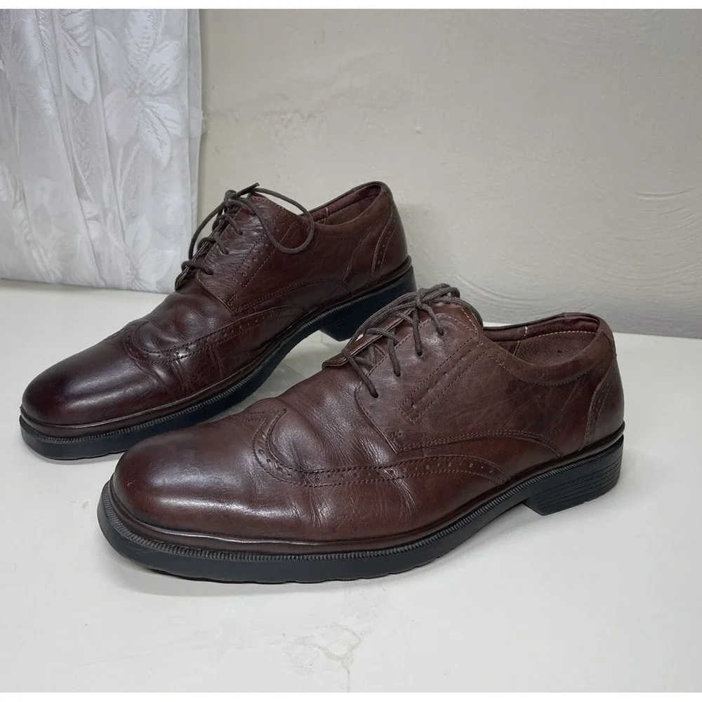 Nunn Bush Mens Size 10,5 M Brown Genuine Leather Shoes # 84058-200 Lace Up